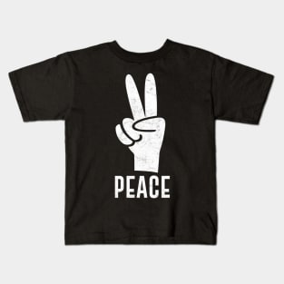 Peace Hand Sign - Faded Style Kids T-Shirt